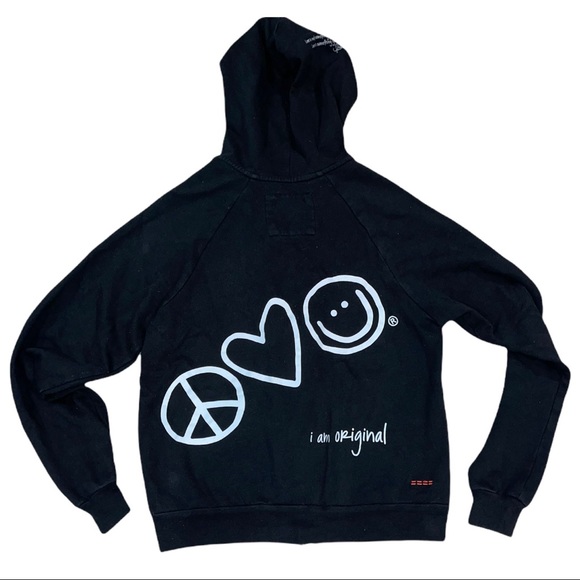 Peace Love World Women’s Black Zip-Up Hoodie Size Small - Picture 3 of 8